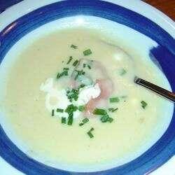 Potato Soup with Gravlax Rosettes