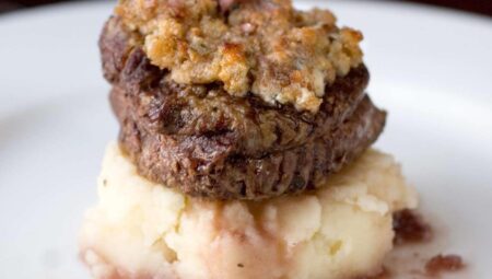 Blue Cheese Crusted Filet Mignon with Port Wine Sauce