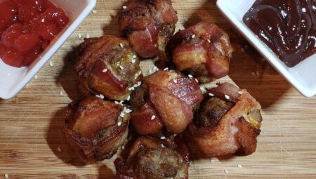 Bacon Wrapped Cheeseburger Bites